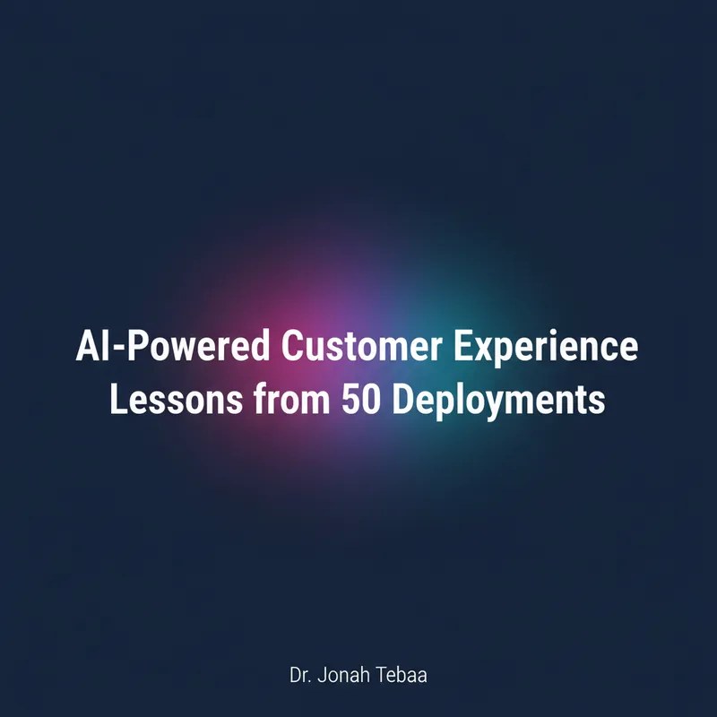 Cover illustration for: AI-Powered Customer Experience: Lessons from 50 Deployments