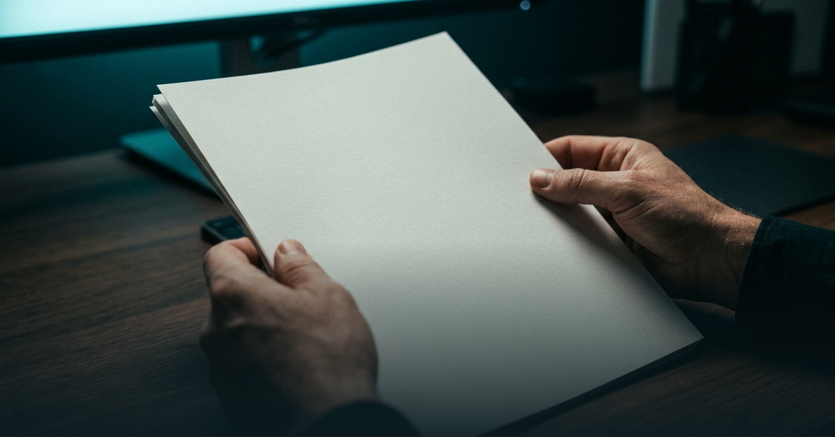 Conceptual editorial image representing a disclosure test for AI-influenced decisions, symbolizing stakes, substitution, and contestability.