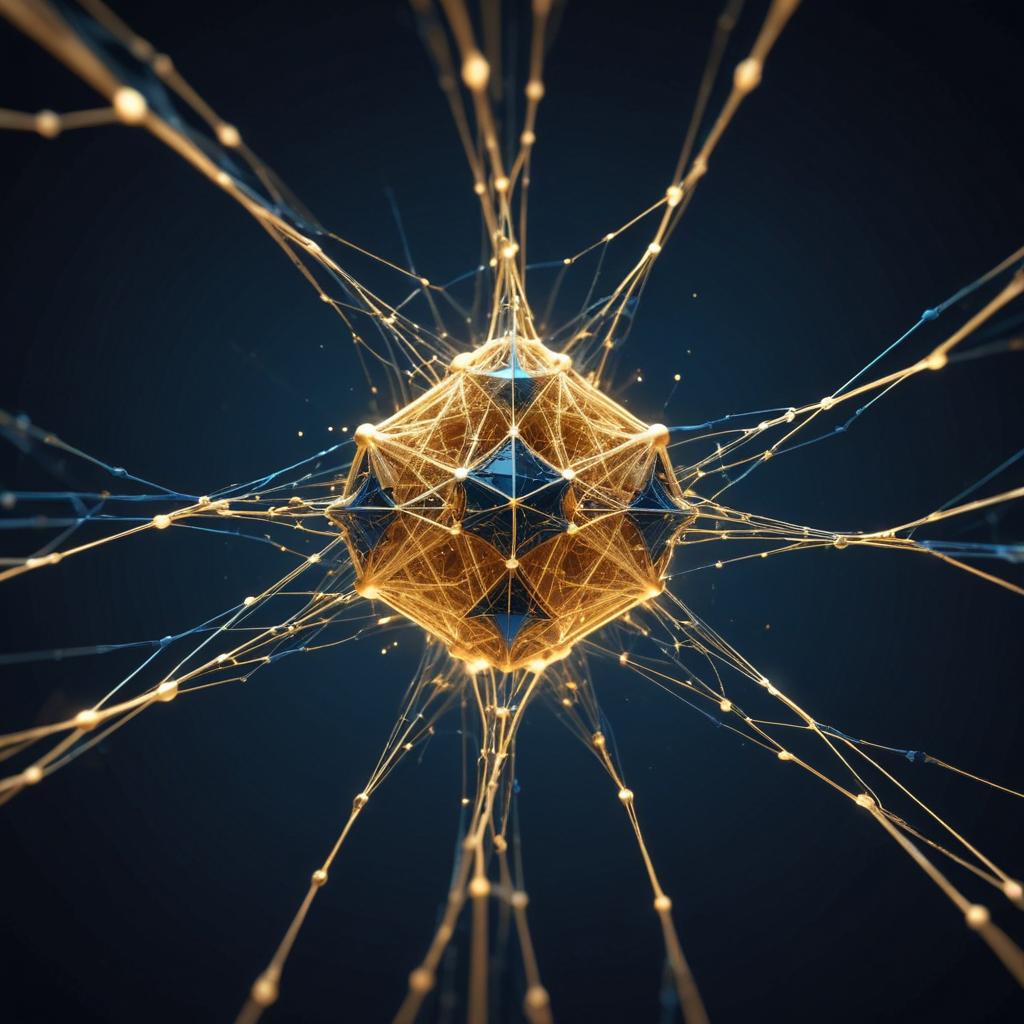 AI Orchestration Layer concept — glowing neural network nodes on dark background